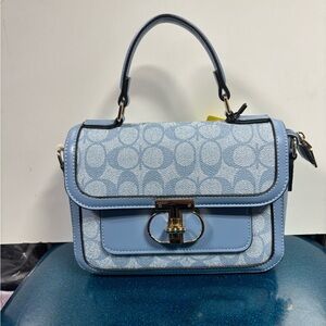Blue “C” Coach imitation Light Blue Signature Handbag